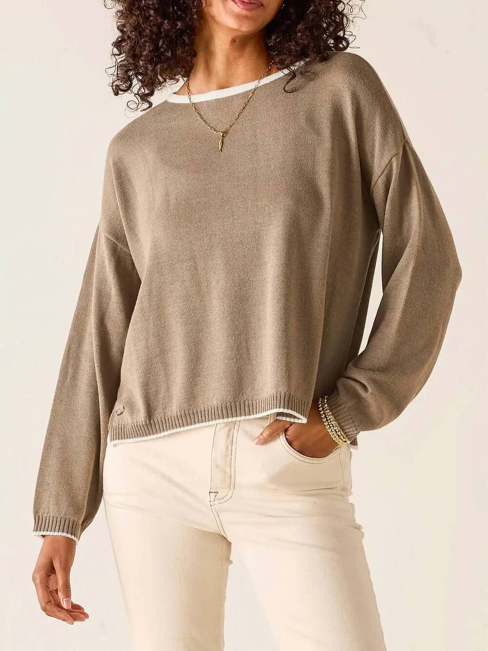 NEW MERSEA cardiff sweater in driftwood